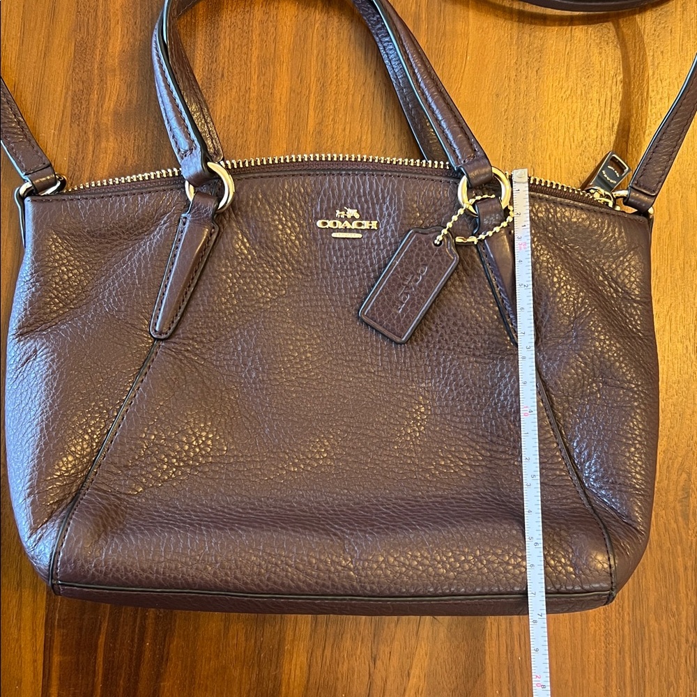 Coach Brown Small Leather Mini Kelsey Crossbody Satchel - Picture 8 of 9